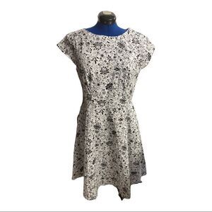 DRESSYSTAR, Black & White Floral Dress, Sz 3XL/Asian Sizing,‎ USA Sizing XL